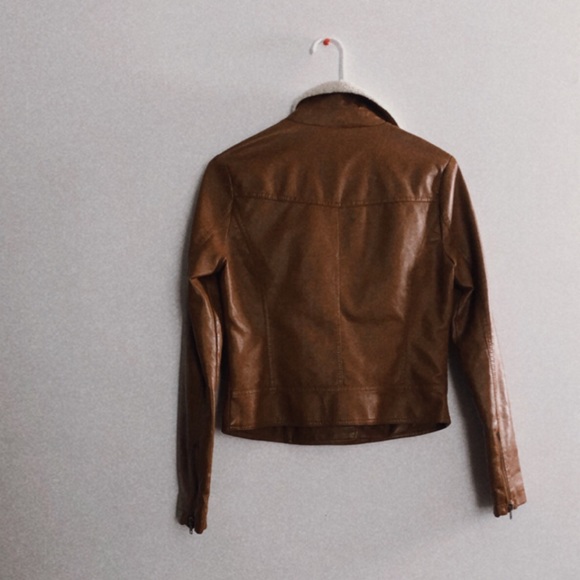 Brown vegan leather jacket - Picture 3 of 3